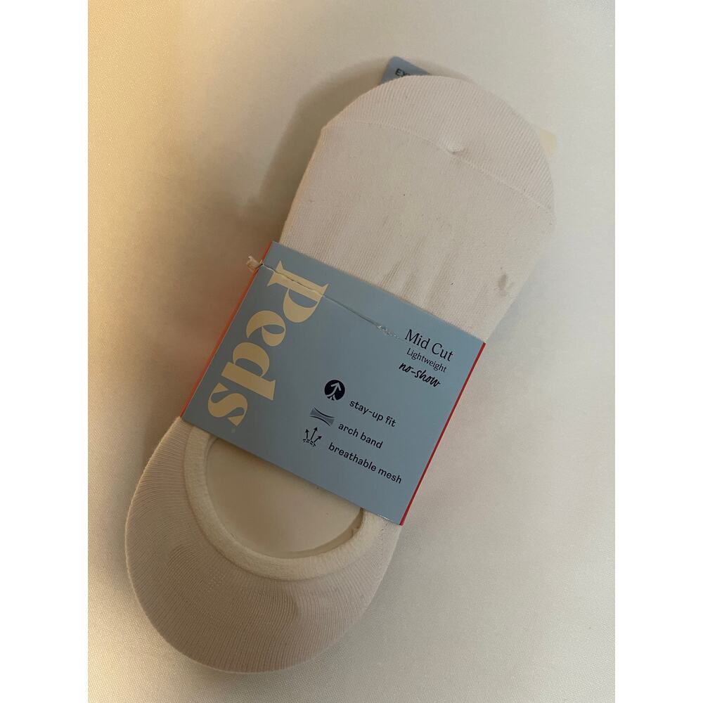 Womans Peds Mid cut light weight no show socks (6 pair) Extended size 8-2
